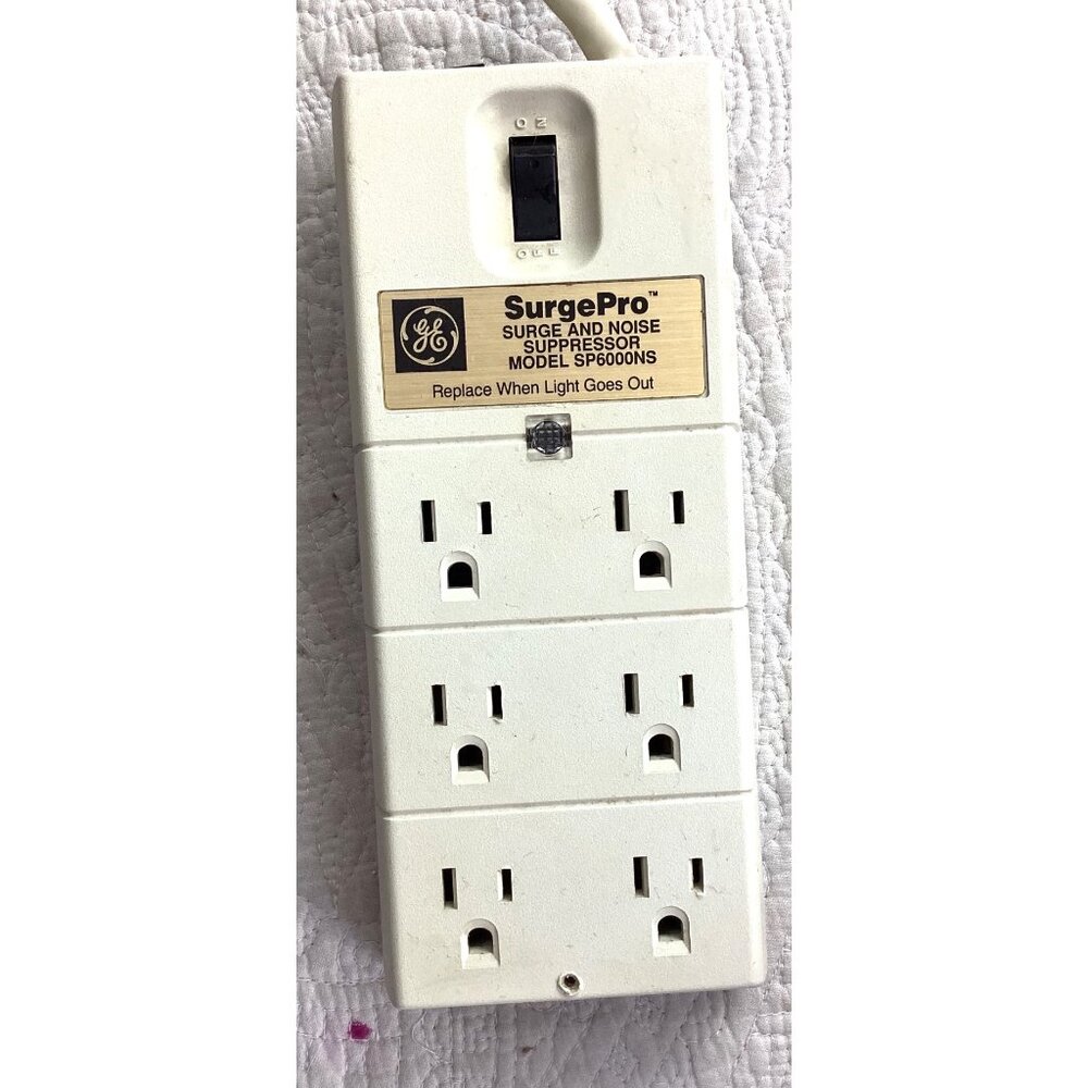 Ge Surgepro Electronic Surge Protector 6 Outlet Power Strip Model Sp6000ns